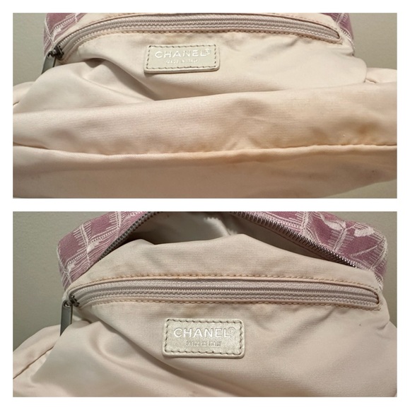 ππ Stunning Pink Chanel Nylon Canvas Crossbody/Tote Bag NOT THE BEAUTY LINE - Picture 5 of 15